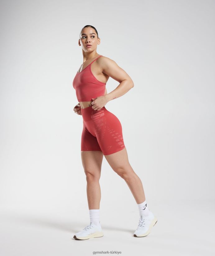 sınırsız şort kadınlarGymshark güneşte kurutulmuş kırmızı/pişmiş toprak pembe 02H048109