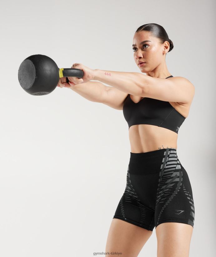 sınırsız şort kadınlarGymshark siyah/açık gri 02H048105