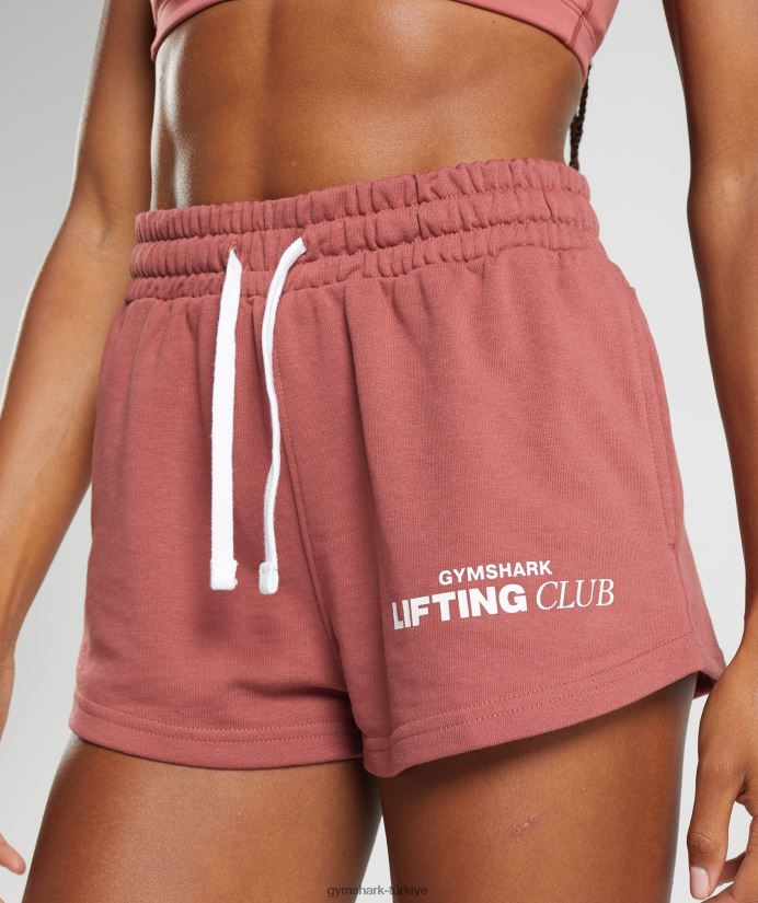 sosyal kulüp şortları kadınlarGymshark gül kahverengi 02H04886