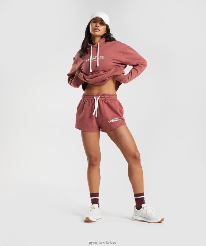 sosyal kulüp şortları kadınlarGymshark gül kahverengi 02H04886