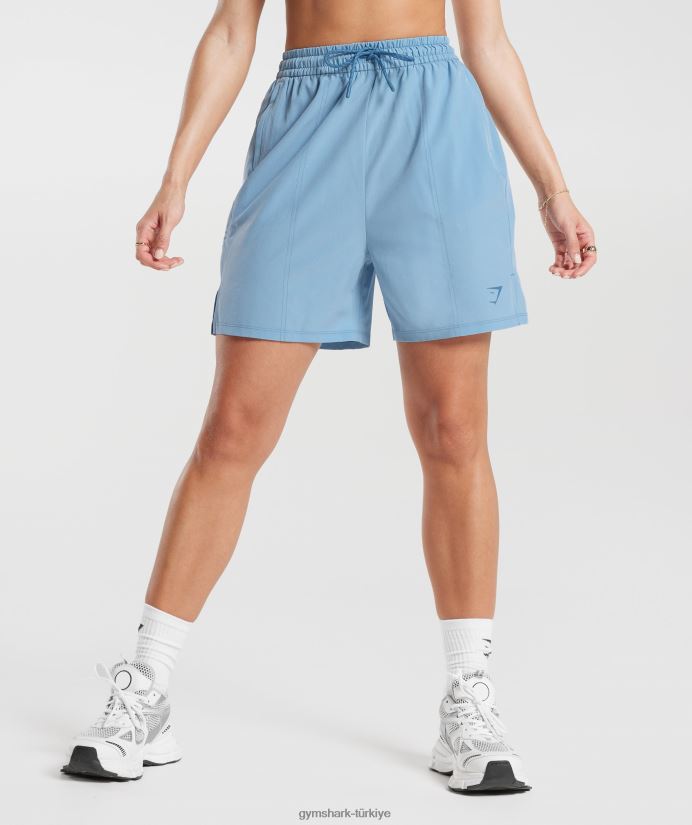 spor dokuma şort kadınlarGymshark ozon mavisi 02H04836