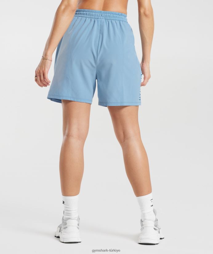spor dokuma şort kadınlarGymshark ozon mavisi 02H04836