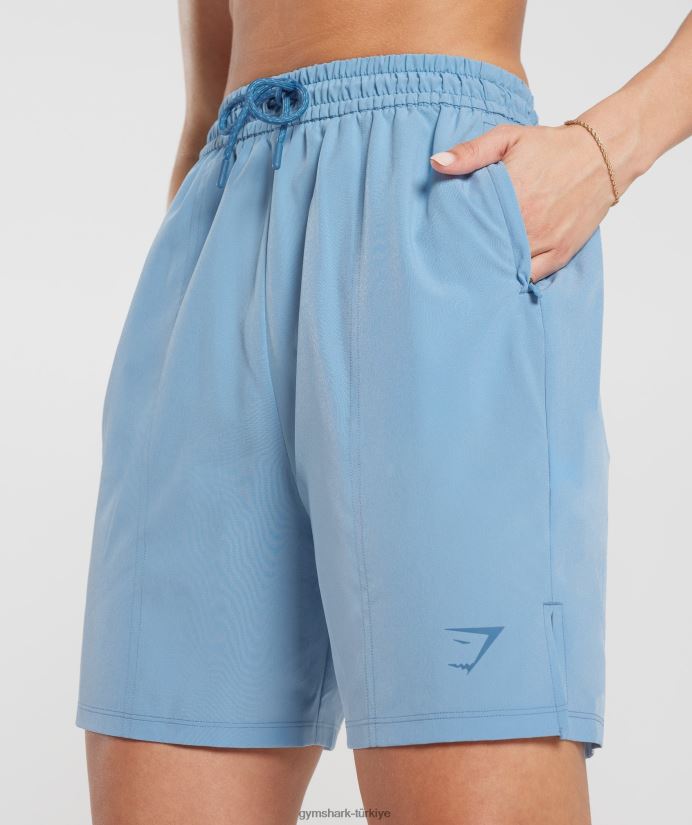 spor dokuma şort kadınlarGymshark ozon mavisi 02H04836