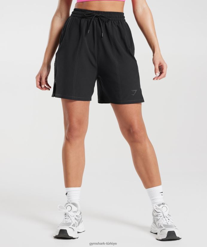 spor dokuma şort kadınlarGymshark siyah 02H04829