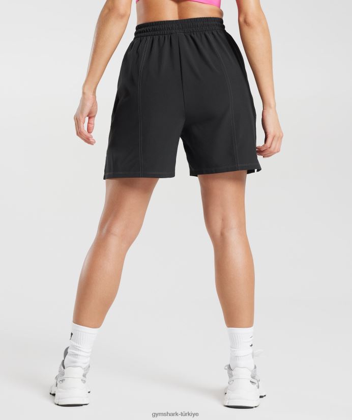 spor dokuma şort kadınlarGymshark siyah 02H04829