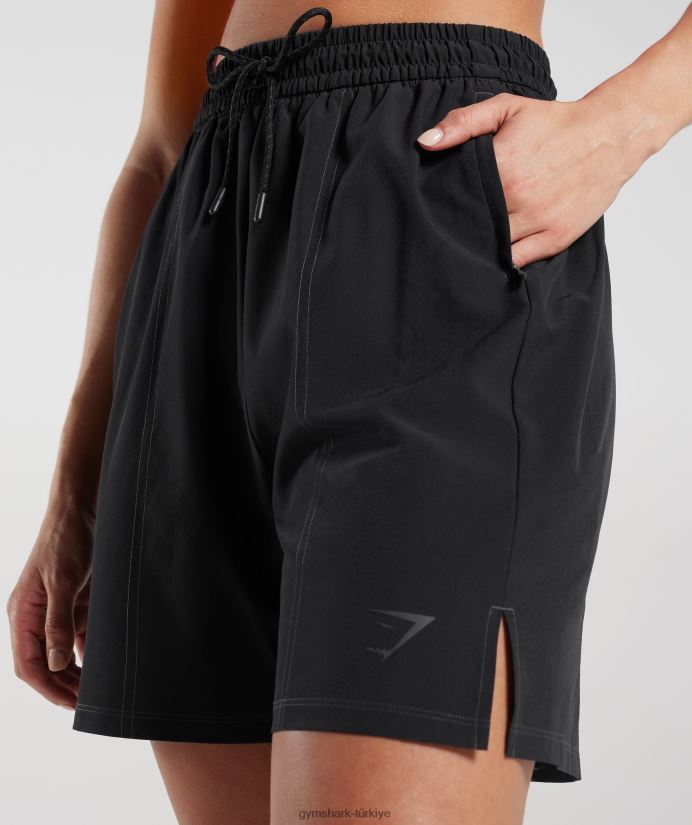 spor dokuma şort kadınlarGymshark siyah 02H04829