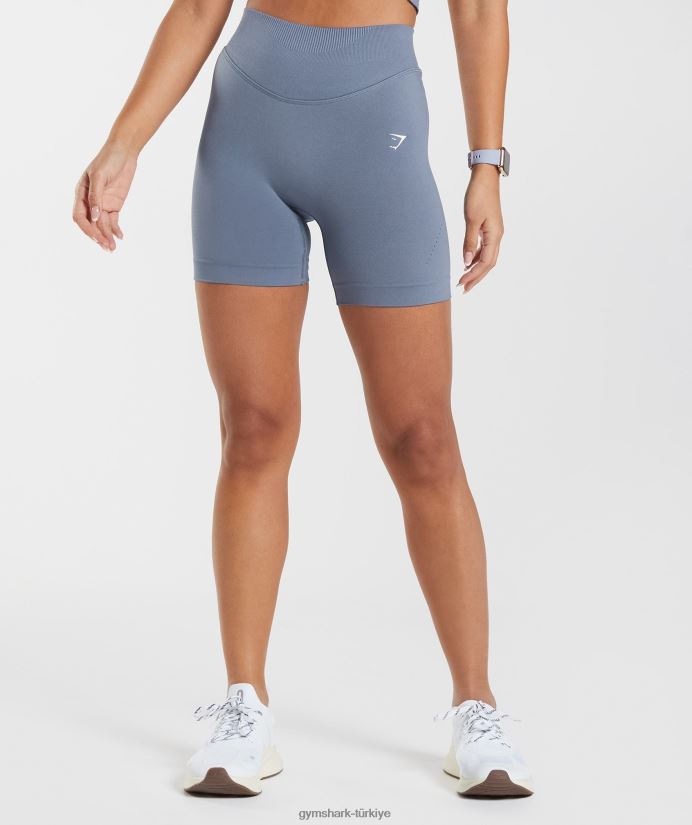 ter dikişsiz şort kadınlarGymshark akşam mavisi 02H04821