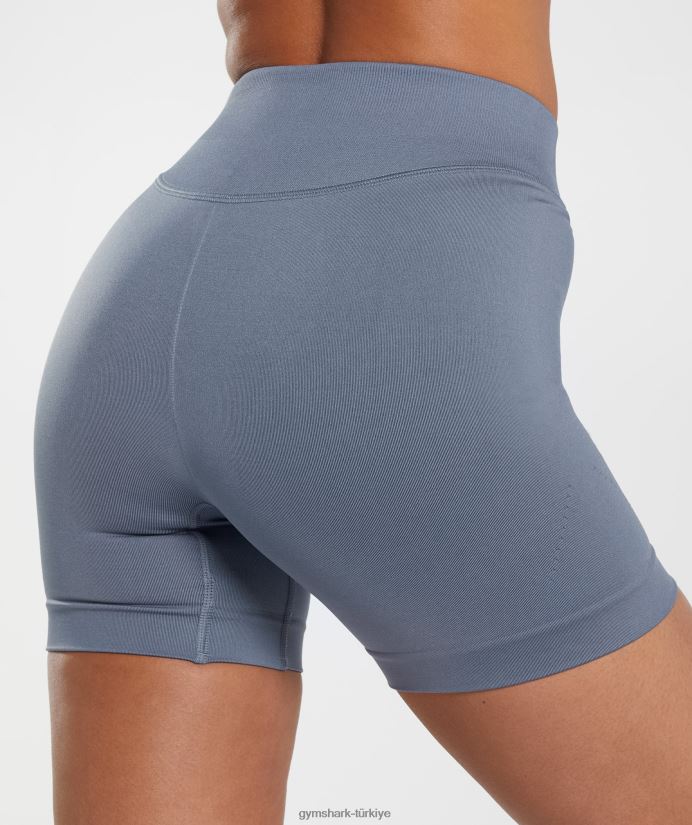 ter dikişsiz şort kadınlarGymshark akşam mavisi 02H04821