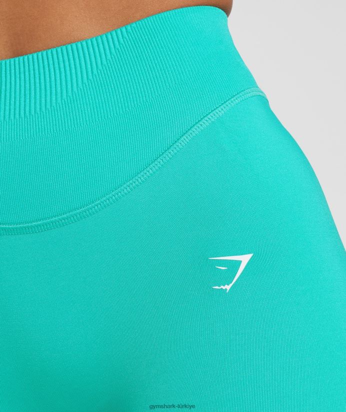 ter dikişsiz şort kadınlarGymshark cennet mavisi 02H04827