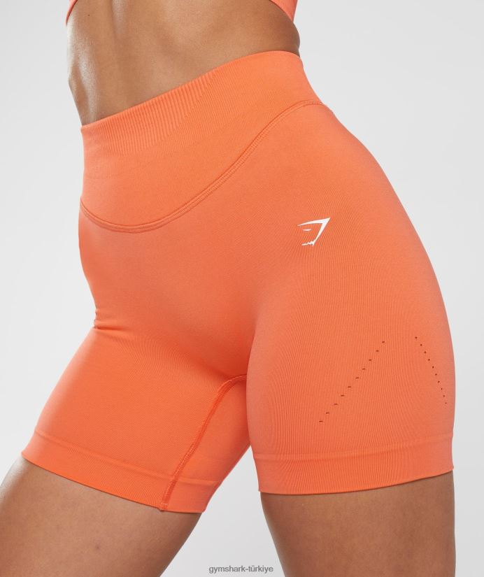 ter dikişsiz şort kadınlarGymshark havacılık turuncu 02H048102