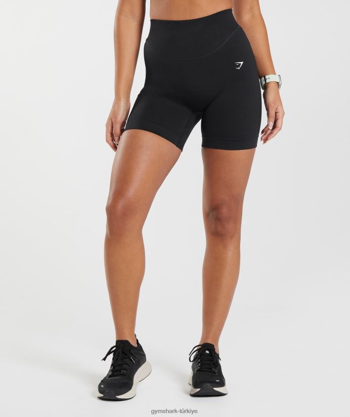 ter dikişsiz şort kadınlarGymshark siyah 02H0489