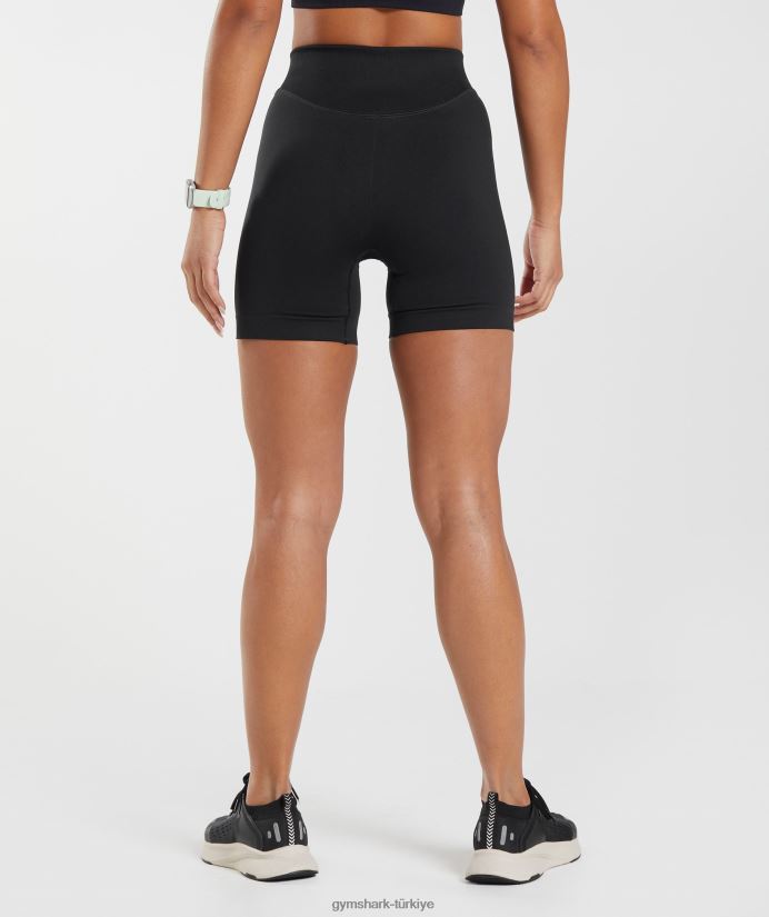 ter dikişsiz şort kadınlarGymshark siyah 02H0489