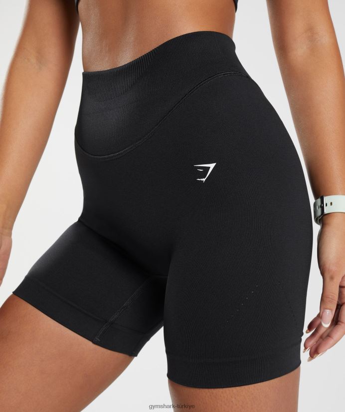 ter dikişsiz şort kadınlarGymshark siyah 02H0489