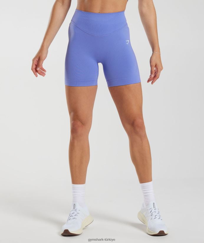 ter dikişsiz şort kadınlarGymshark üzüm mavisi 02H04817