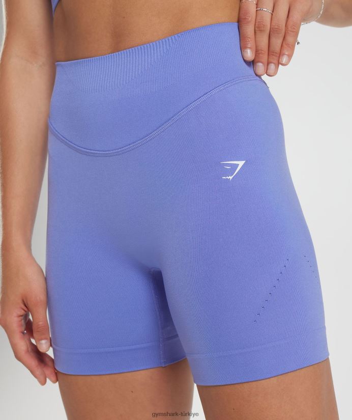 ter dikişsiz şort kadınlarGymshark üzüm mavisi 02H04817