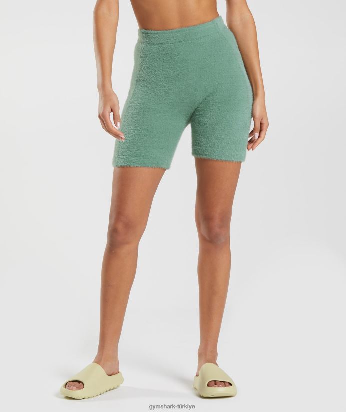 whitney kirpik örgü şort kadınlarGymshark Yaprak yeşili 02H04875