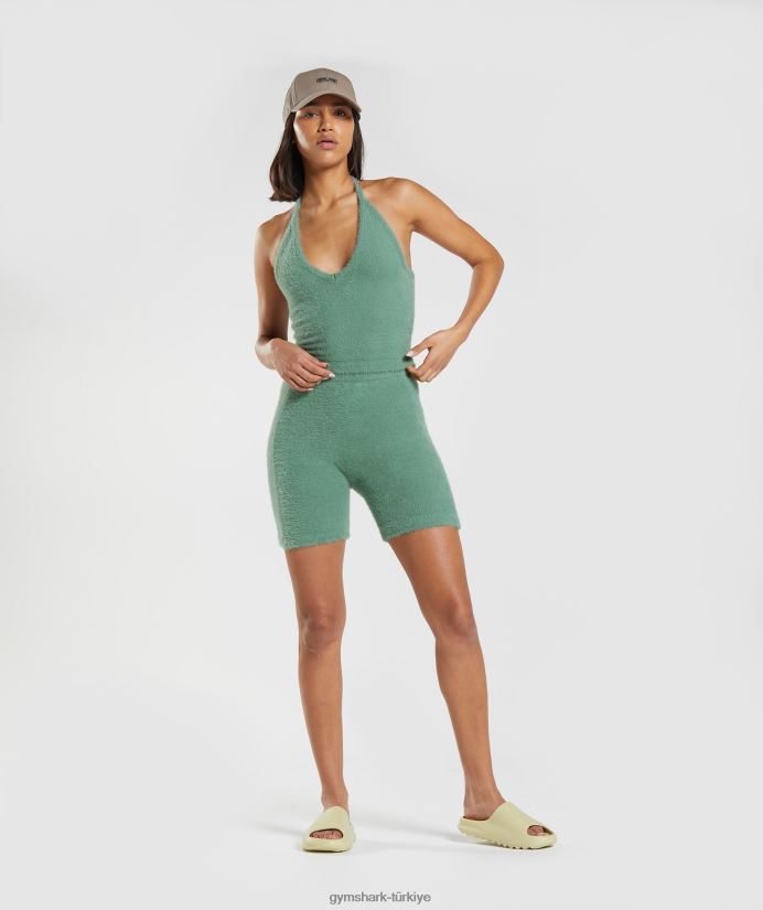 whitney kirpik örgü şort kadınlarGymshark Yaprak yeşili 02H04875