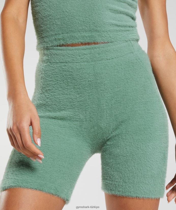 whitney kirpik örgü şort kadınlarGymshark Yaprak yeşili 02H04875