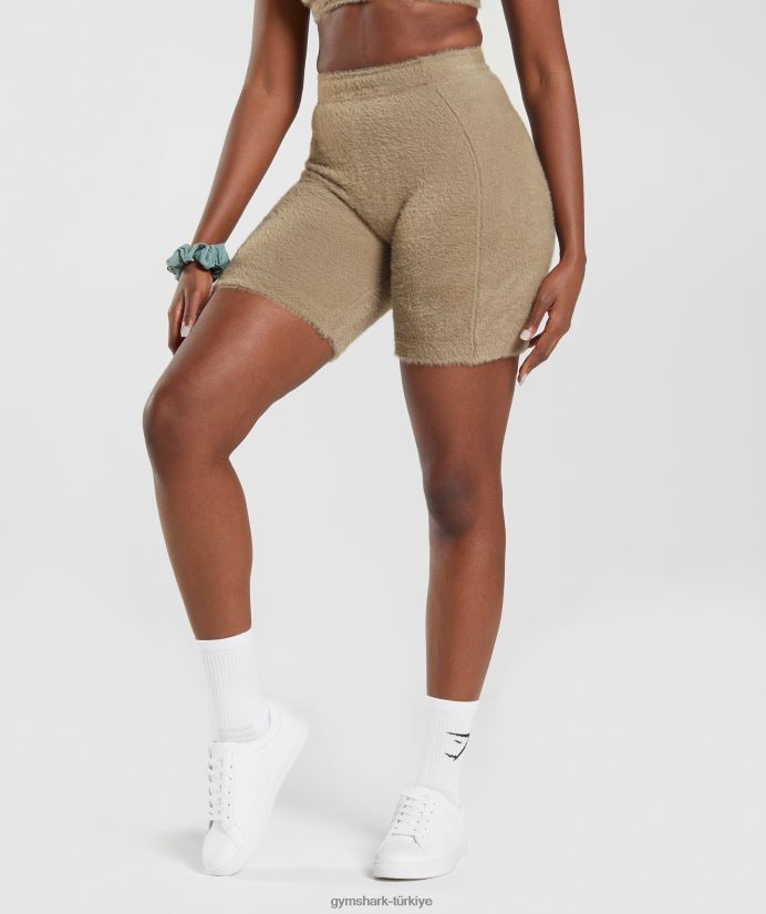 whitney kirpik örgü şort kadınlarGymshark çimento kahverengi 02H048101