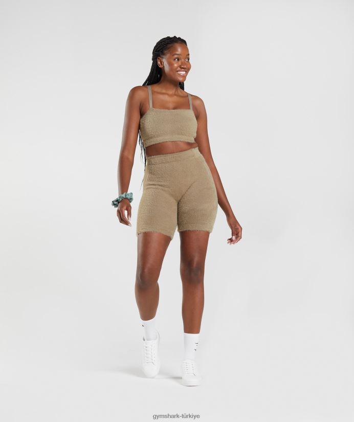 whitney kirpik örgü şort kadınlarGymshark çimento kahverengi 02H048101