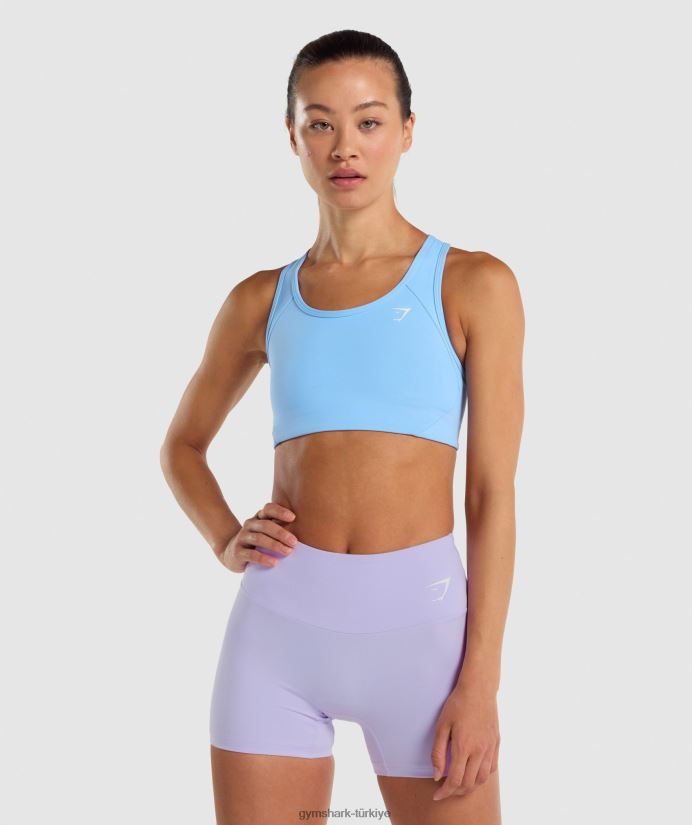 Essential Racer Sırt Spor Sütyeni kadınlarGymshark açık mavi 02H048232