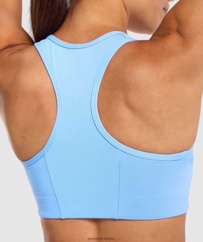 Essential Racer Sırt Spor Sütyeni kadınlarGymshark açık mavi 02H048232