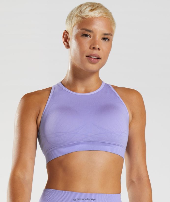 apex dikişsiz spor sutyeni kadınlarGymshark dijital menekşe/tozlu menekşe 02H048217