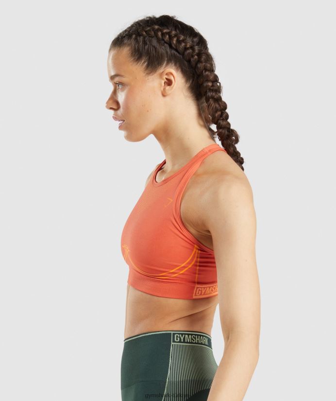apex dikişsiz spor sutyeni kadınlarGymshark papaya portakalı/kayısı portakalı 02H048219