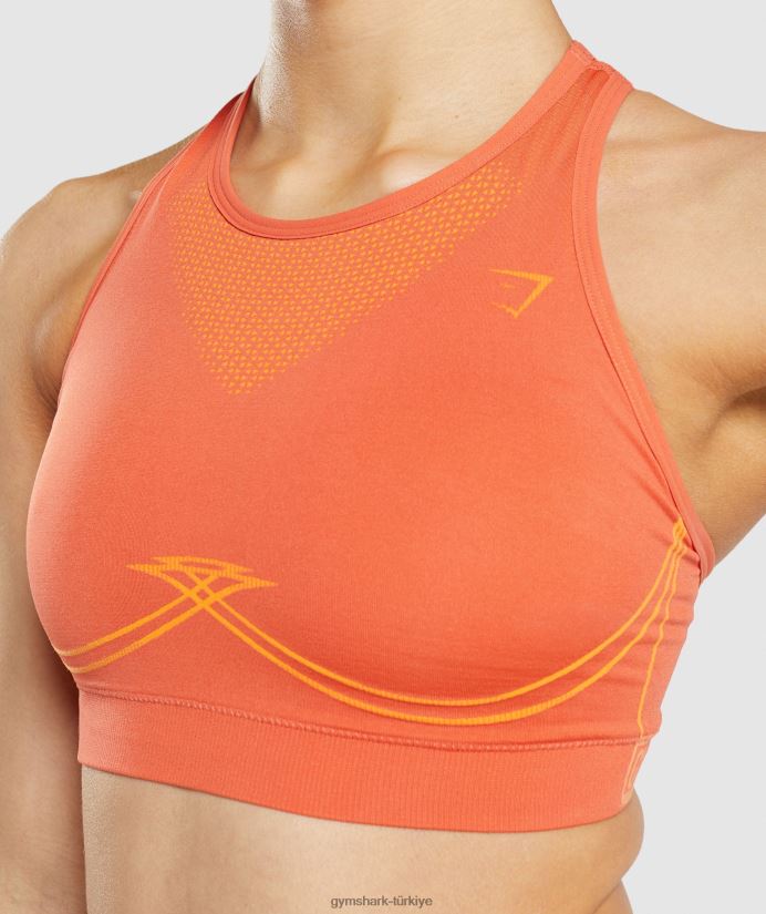 apex dikişsiz spor sutyeni kadınlarGymshark papaya portakalı/kayısı portakalı 02H048219