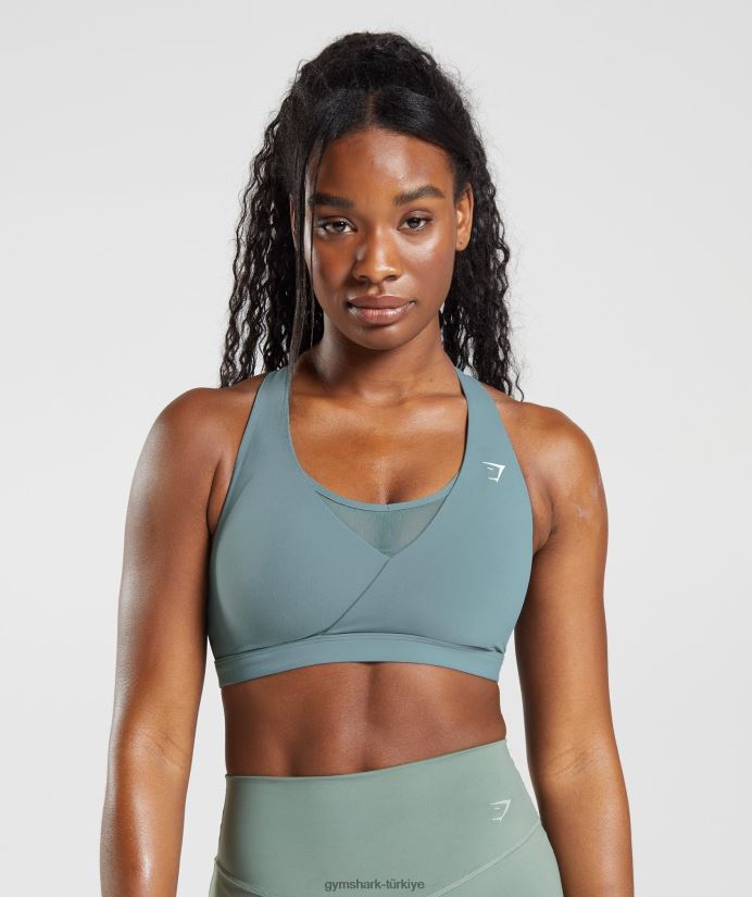 çapraz spor sutyeni kadınlarGymshark Gök gürültüsü mavisi 02H048141