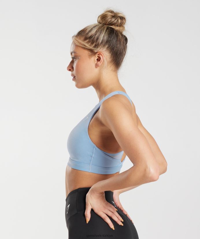 çapraz spor sutyeni kadınlarGymshark sörf mavisi 02H048150