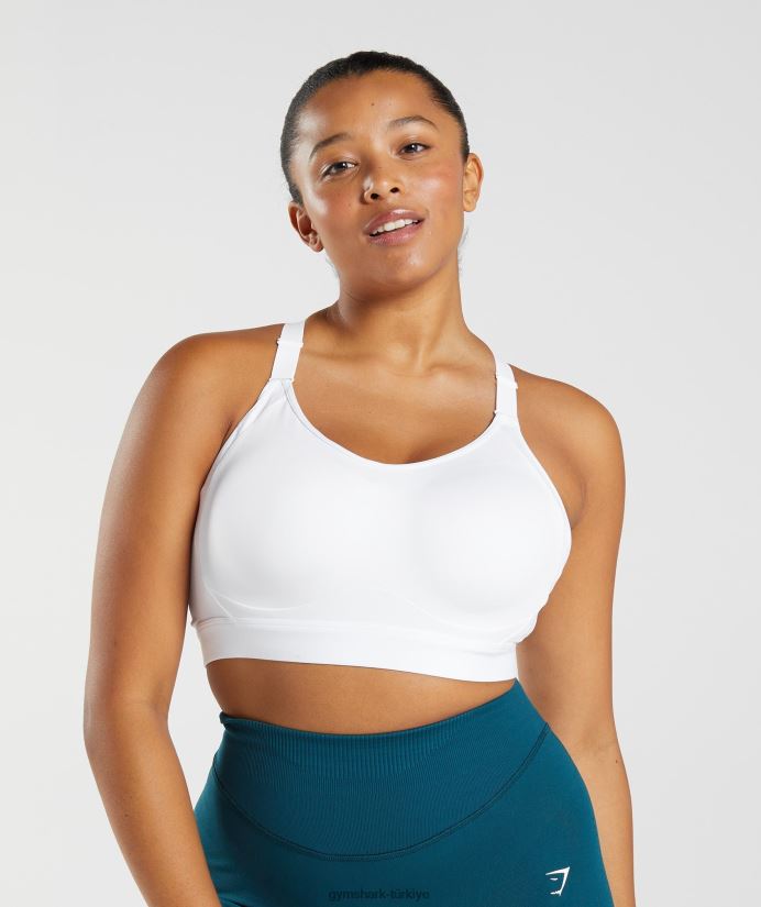 arkadan kesilmiş yüksek destekli spor sutyeni kadınlarGymshark beyaz 02H048179