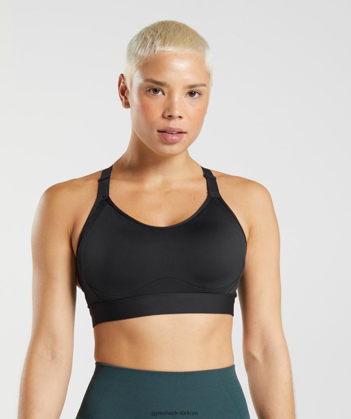 arkadan kesilmiş yüksek destekli spor sutyeni kadınlarGymshark siyah 02H048194