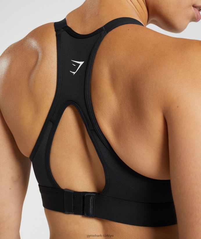 arkadan kesilmiş yüksek destekli spor sutyeni kadınlarGymshark siyah 02H048194