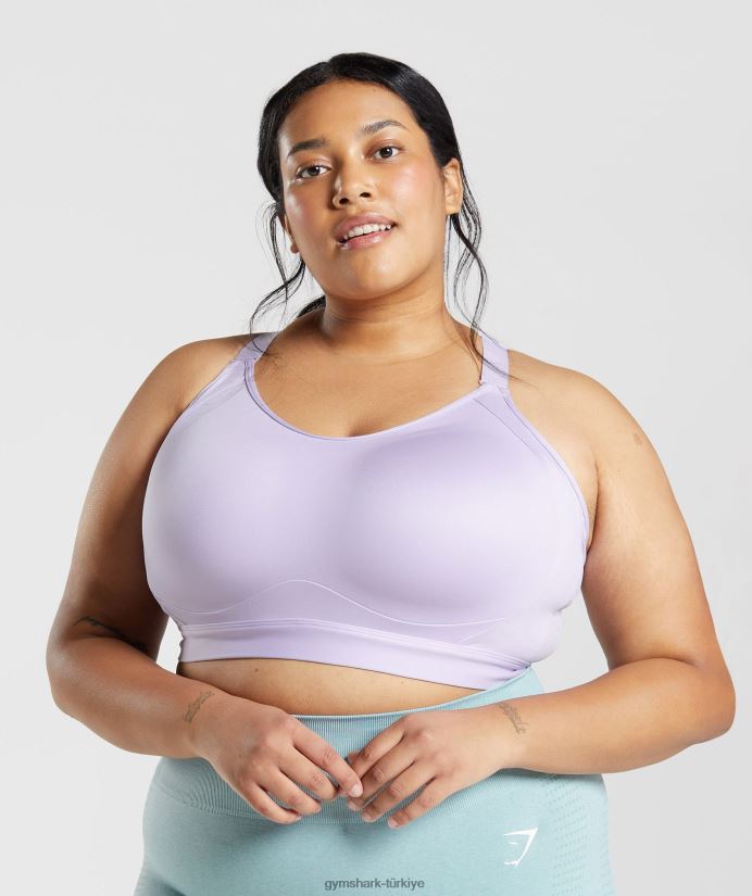 arkadan kesilmiş yüksek destekli spor sutyeni kadınlarGymshark yumuşak leylak 02H048186