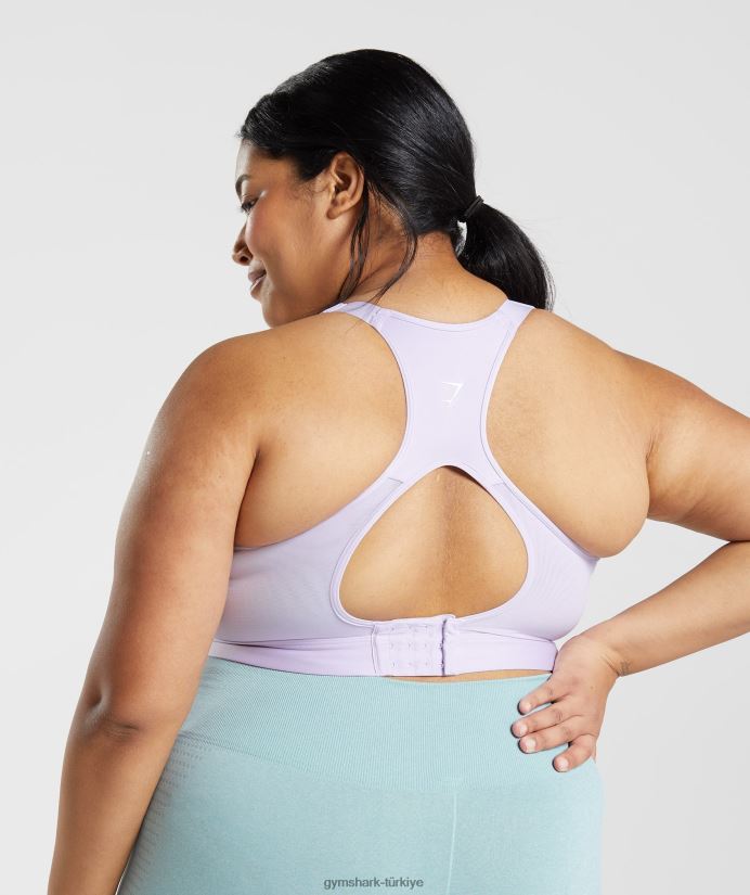 arkadan kesilmiş yüksek destekli spor sutyeni kadınlarGymshark yumuşak leylak 02H048186