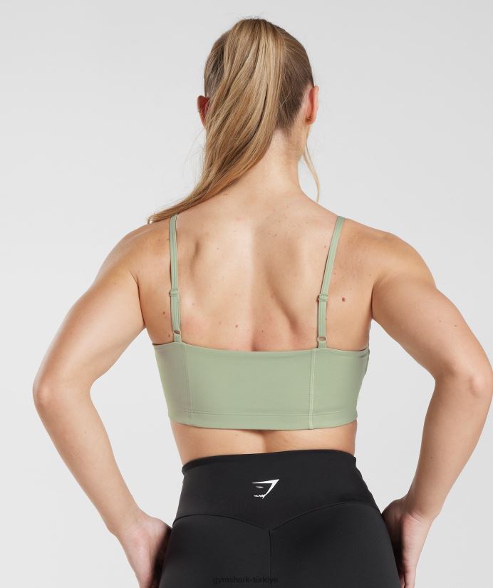 bandeau spor sutyeni kadınlarGymshark açık zeytin yeşili 02H048210