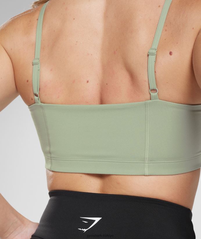 bandeau spor sutyeni kadınlarGymshark açık zeytin yeşili 02H048210