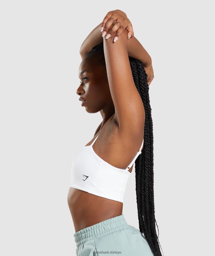 bandeau spor sutyeni kadınlarGymshark beyaz 02H048129