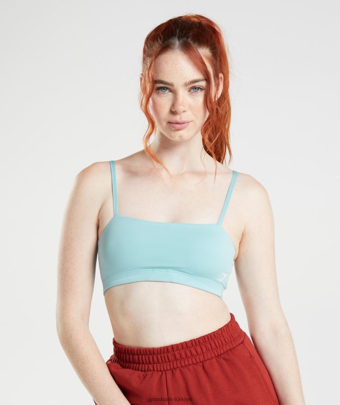 bandeau spor sutyeni kadınlarGymshark inci mavisi 02H048225