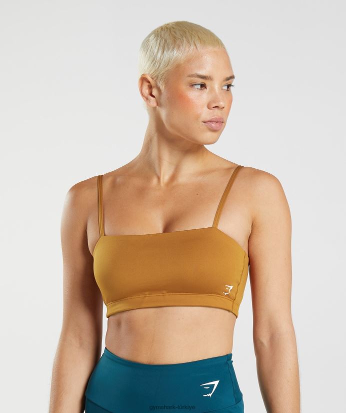 bandeau spor sutyeni kadınlarGymshark küçük hindistan cevizi kahverengi 02H048180