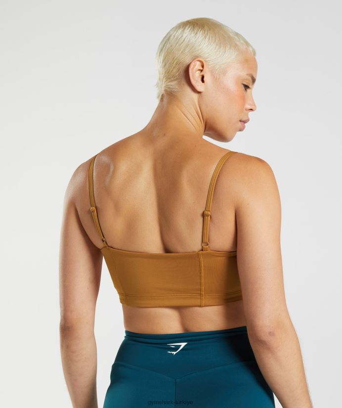 bandeau spor sutyeni kadınlarGymshark küçük hindistan cevizi kahverengi 02H048180