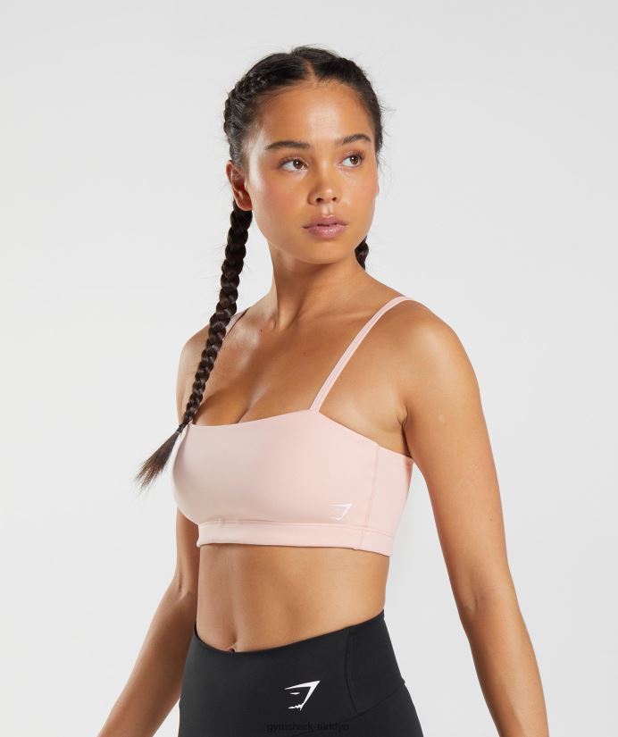 bandeau spor sutyeni kadınlarGymshark puslu pembe 02H048215