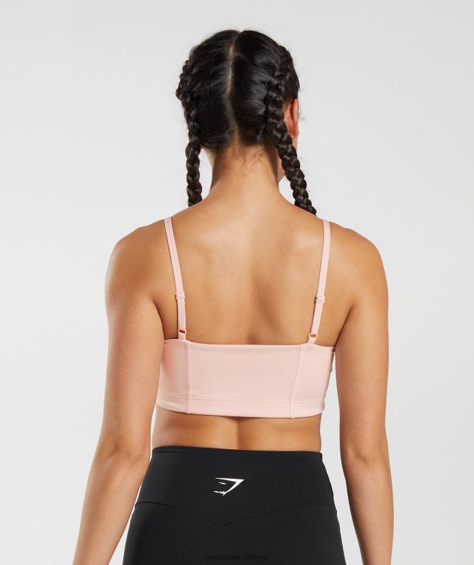 bandeau spor sutyeni kadınlarGymshark puslu pembe 02H048215