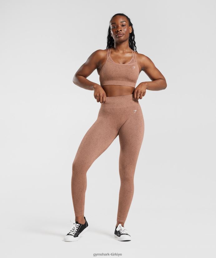 benekli dikişsiz spor sütyenini uyarlayın kadınlarGymshark kumtaşı kahverengi 02H048183