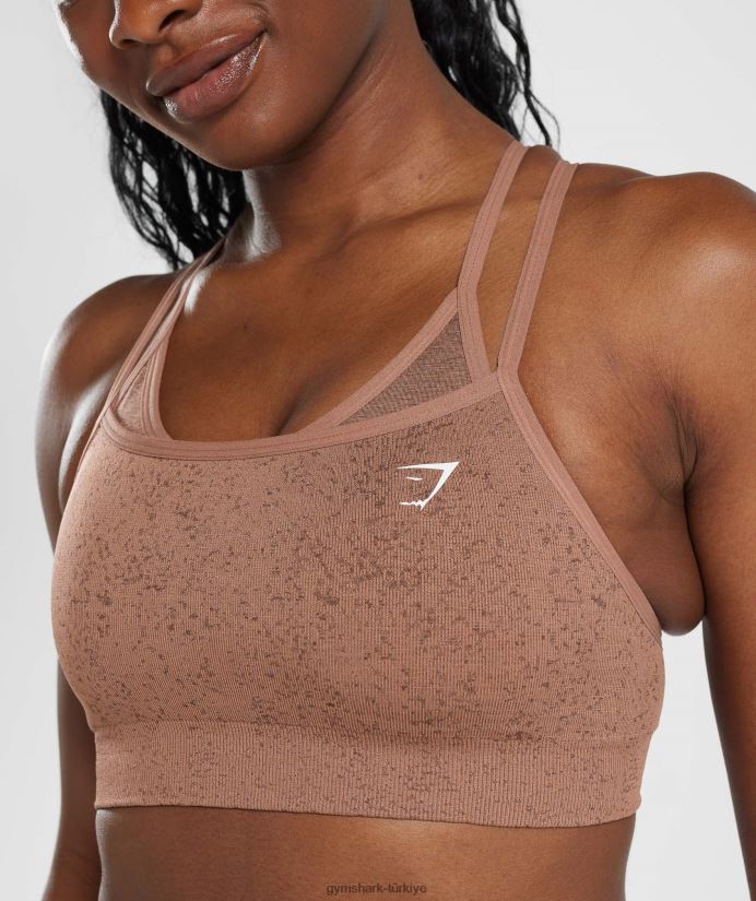 benekli dikişsiz spor sütyenini uyarlayın kadınlarGymshark kumtaşı kahverengi 02H048183