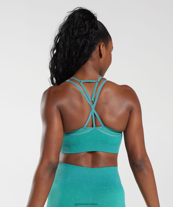 benekli dikişsiz spor sütyenini uyarlayın kadınlarGymshark mücevher yeşili 02H048173
