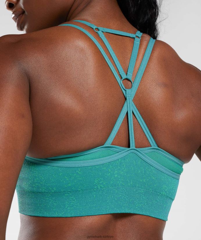 benekli dikişsiz spor sütyenini uyarlayın kadınlarGymshark mücevher yeşili 02H048173