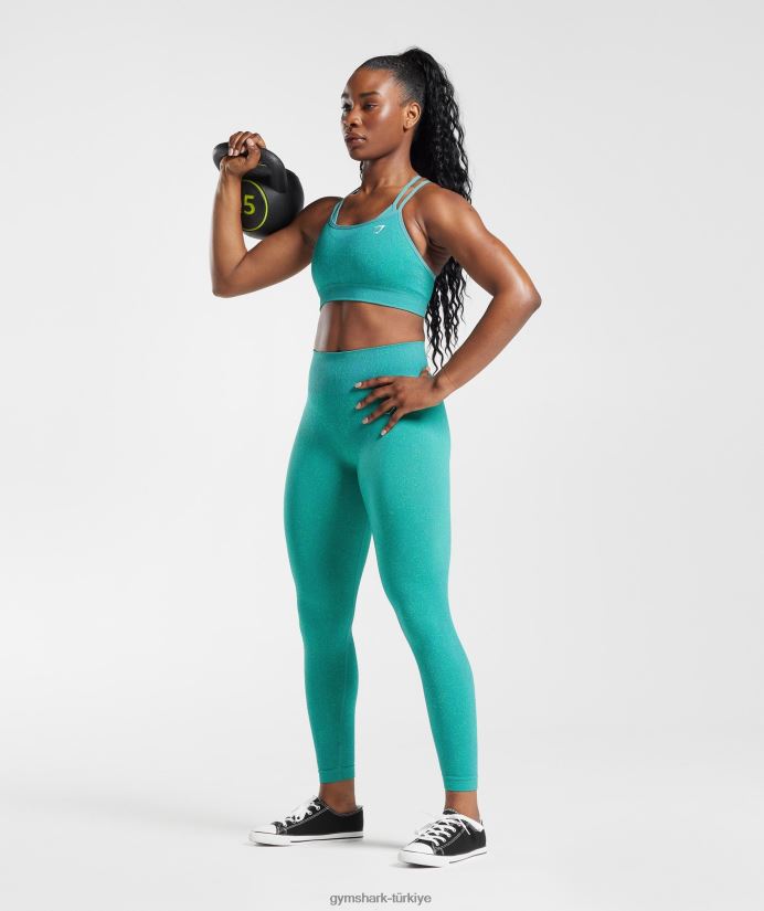 benekli dikişsiz spor sütyenini uyarlayın kadınlarGymshark mücevher yeşili 02H048173