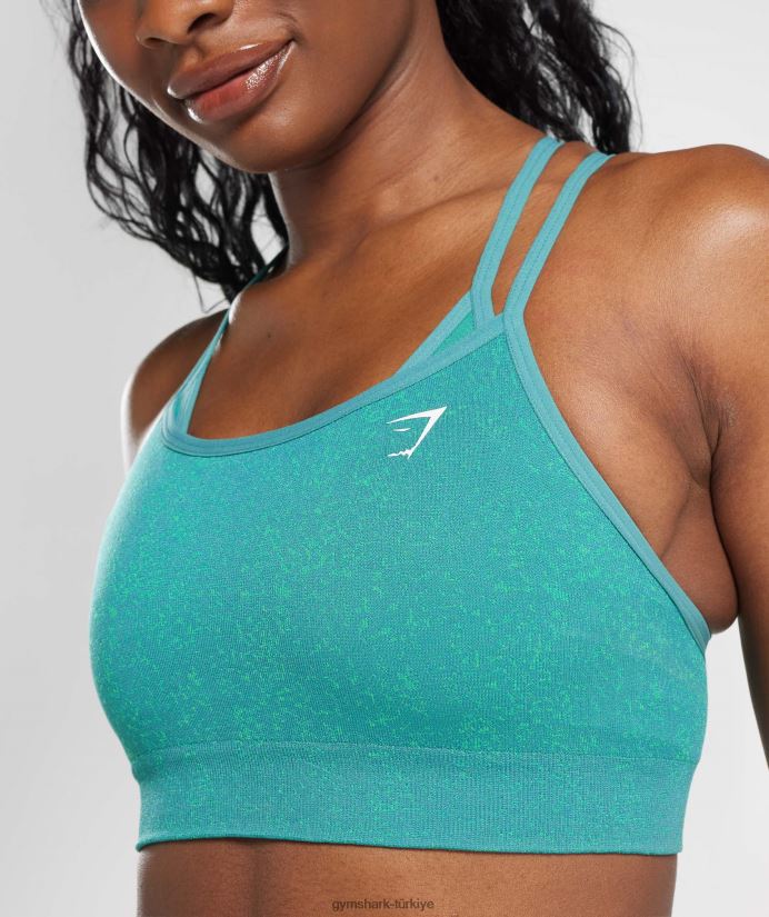 benekli dikişsiz spor sütyenini uyarlayın kadınlarGymshark mücevher yeşili 02H048173